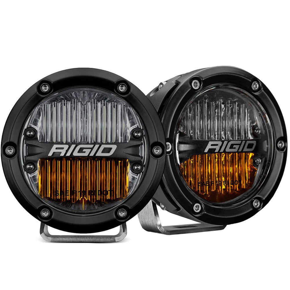 RIGID Industries 36122 360-Series 4" LED SAE Fog Beam - Yellow/White - Set of 2