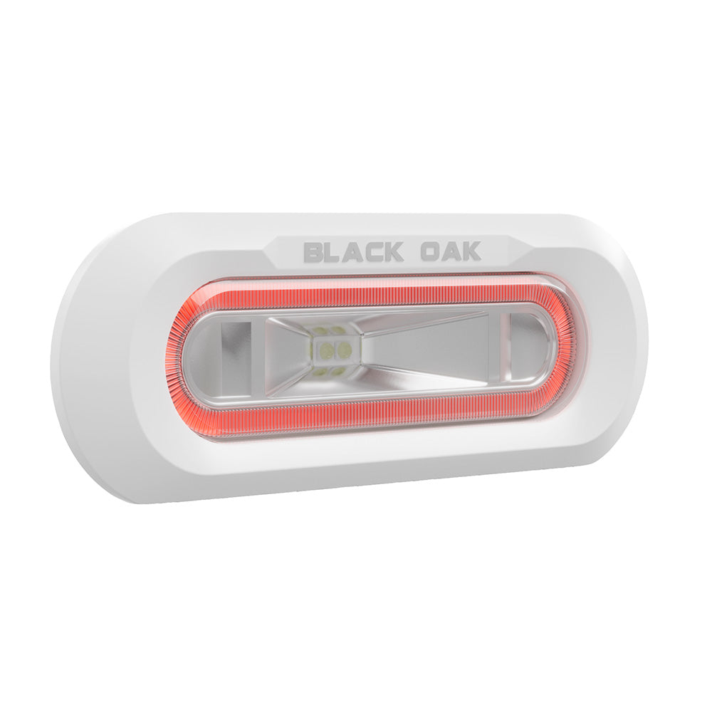 Black Oak MLPS-FR Low Pro Marine Spreader Light - Flush Mount - White Housing - Red LED