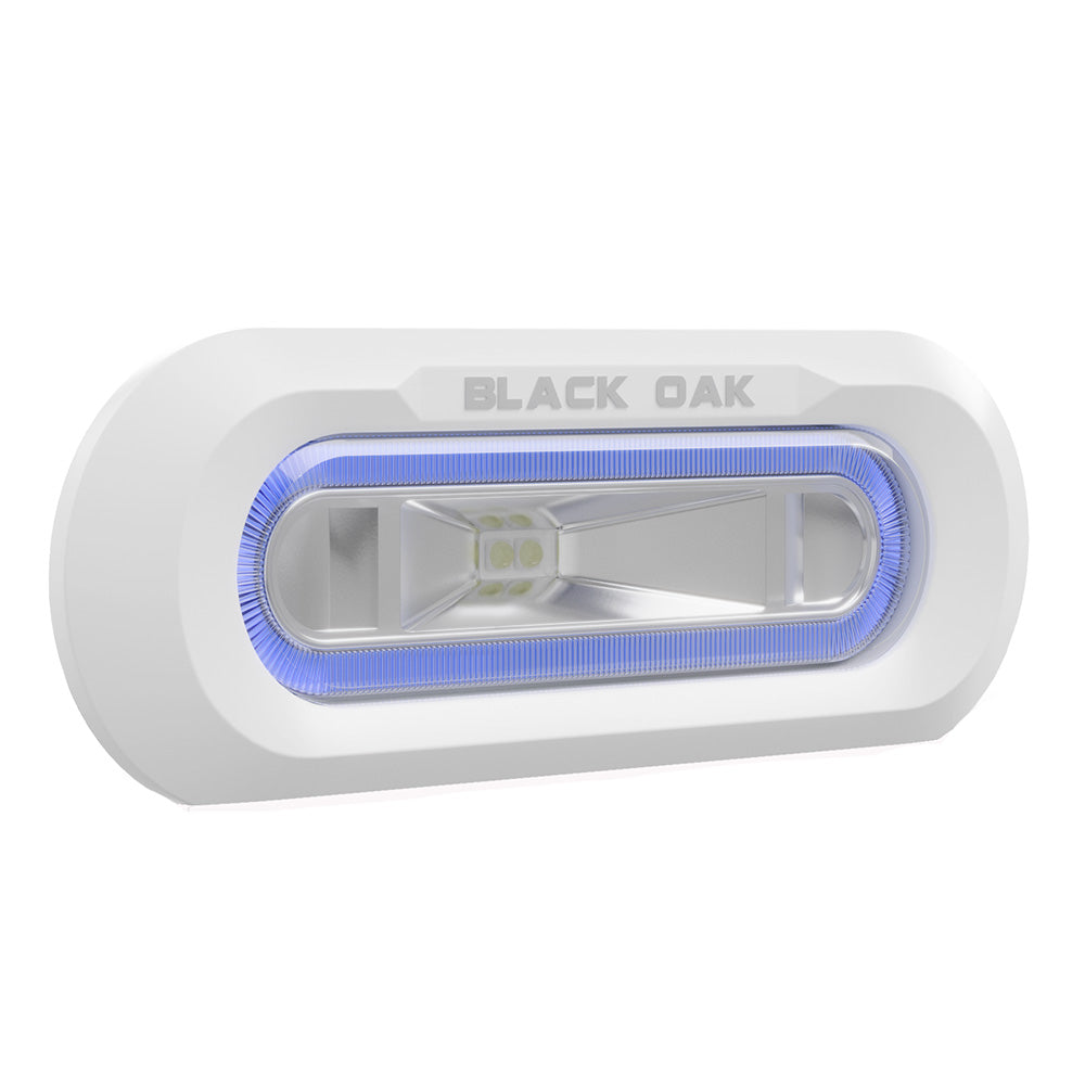 Black Oak MLPS-FB Low Pro Marine Spreader Light - Flush Mount - White Housing - Blue LED