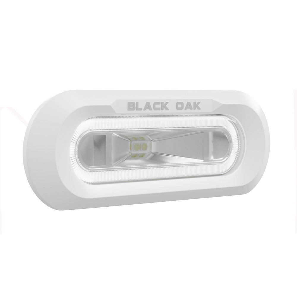 Black Oak MLPS-FW Low Pro Marine Spreader Light - Flush Mount - White Housing - White LED