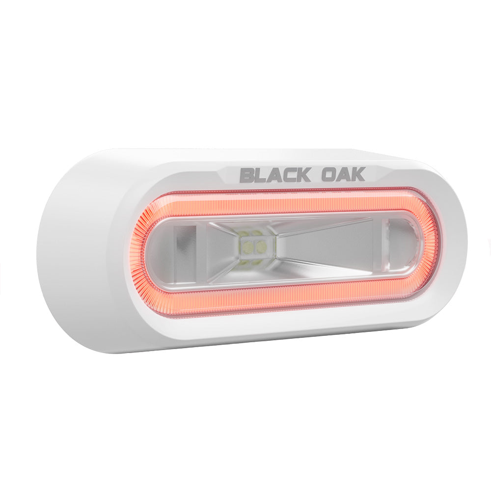 Black Oak MLPS-R Low Pro Off Road Spreader Light - Bracket Mount - White Housing - Red LED