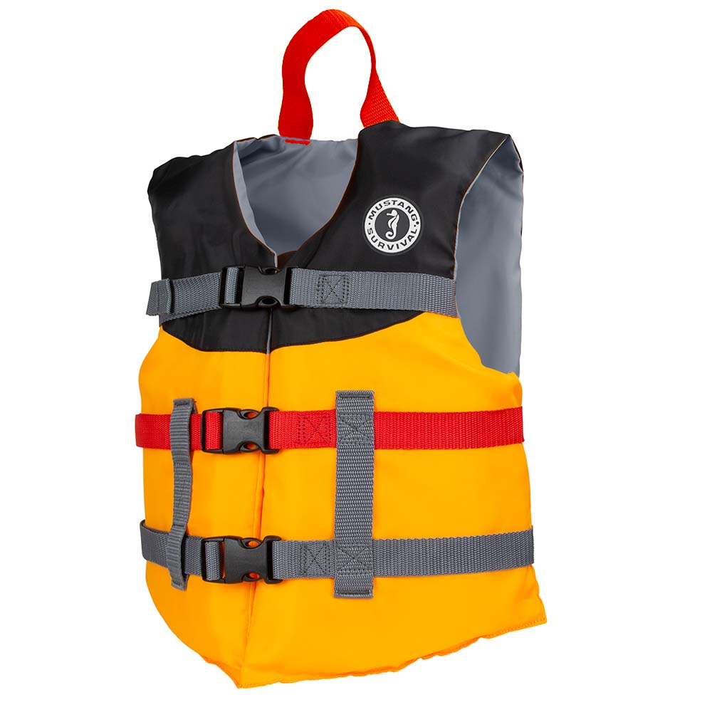 Mustang MV230002-203-0 Youth Livery Foam Vest - Mango/Black