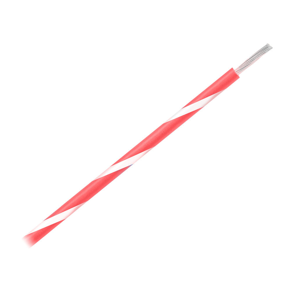 Pacer WUL14RD-9-500 14 AWG Gauge Striped Marine Wire 500' Spool - Red w/White Stripe