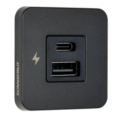 Scanstrut SC-TILE-10 TILE USB-A/USB-C Interior Charging Socket - 12/24V - Black Bezel
