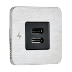Scanstrut SC-TILE-21 TILE USB-C Interior Charging Socket - 12/24V - Stainless Steel Bezel