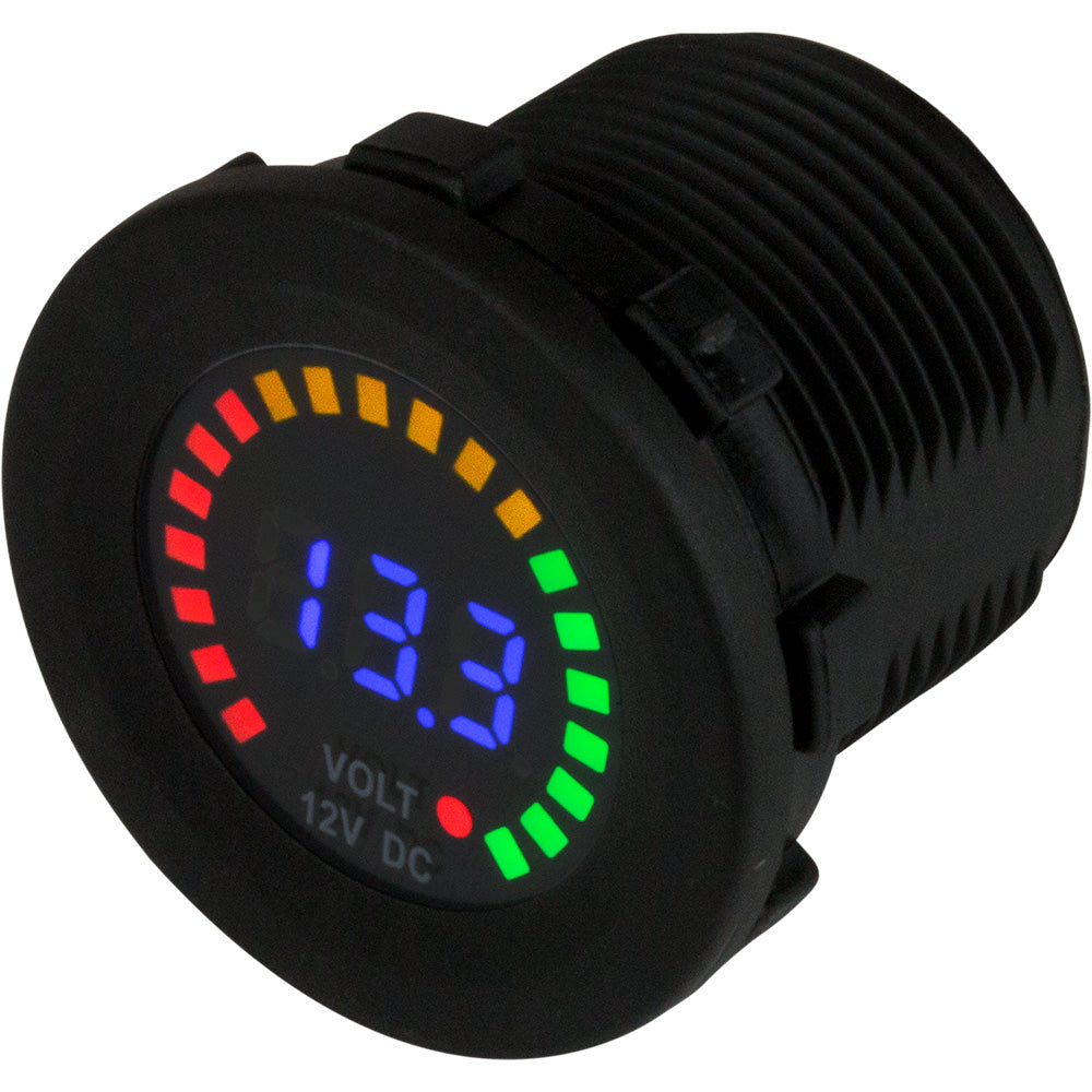 Sea-Dog 421617Rainbow Display Digital Voltmeter - Injection Molded Nylon - 5V-15VDC