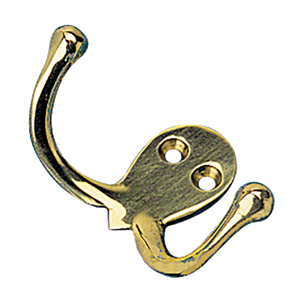 Sea-Dog 671510-1Double Coat Hook - Cast Brass