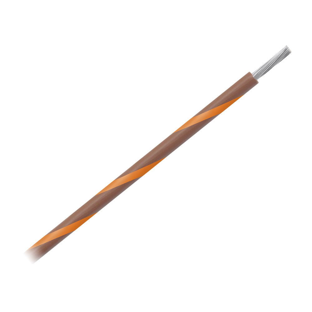 Pacer WUL14BR-3-500 14 AWG Gauge Striped Marine Wire 500' Spool - Brown w/Orange Stripe