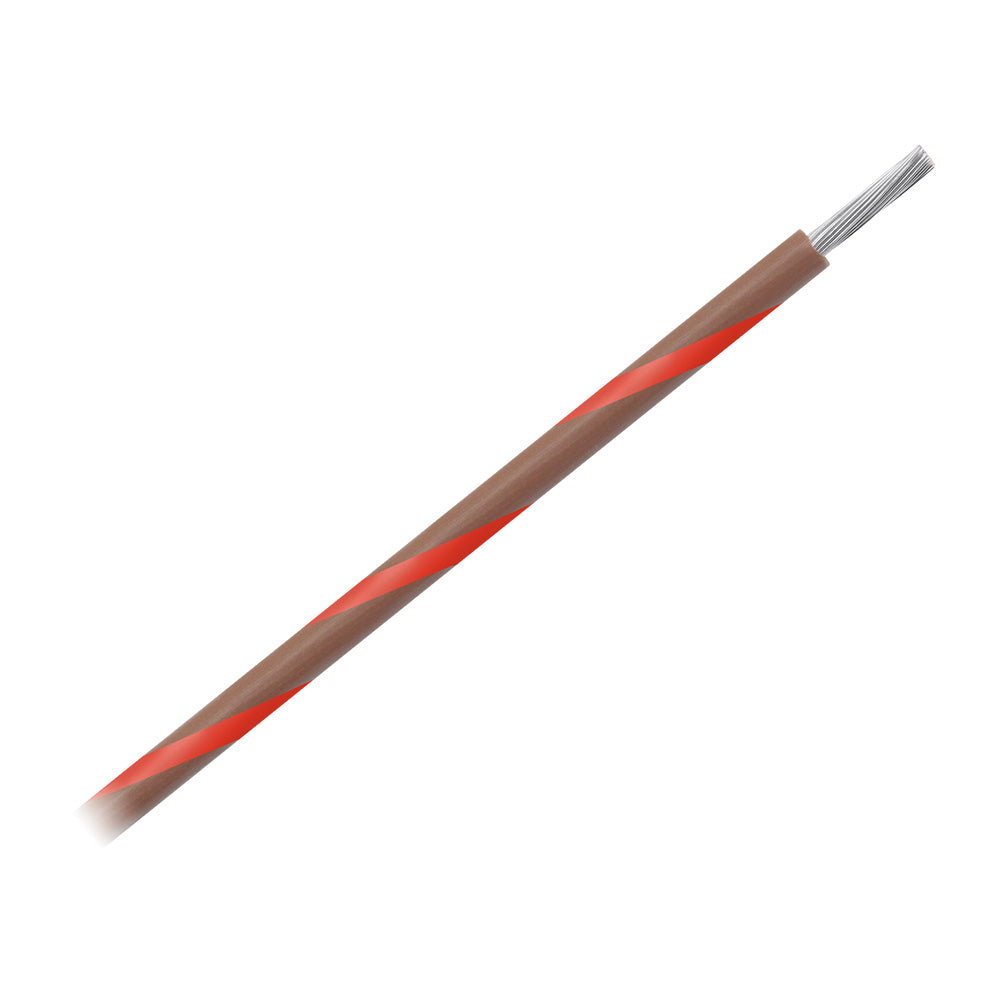 Pacer WUL14BR-2-500 14 AWG Gauge Striped Marine Wire 500' Spool - Brown w/Red Stripe