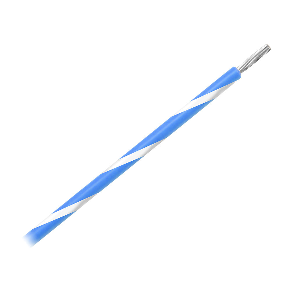 Pacer WUL14BL-9-500 14 AWG Gauge Striped Marine Wire 500' Spool - Blue w/White Stripe