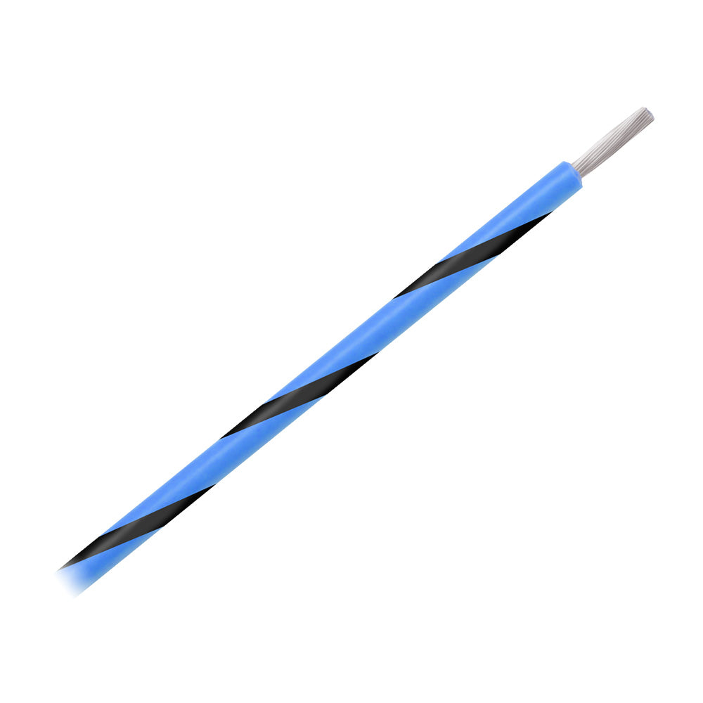 Pacer WUL14BL-0-500 14 AWG Gauge Striped Marine Wire 500' Spool - Blue w/Black Stripe