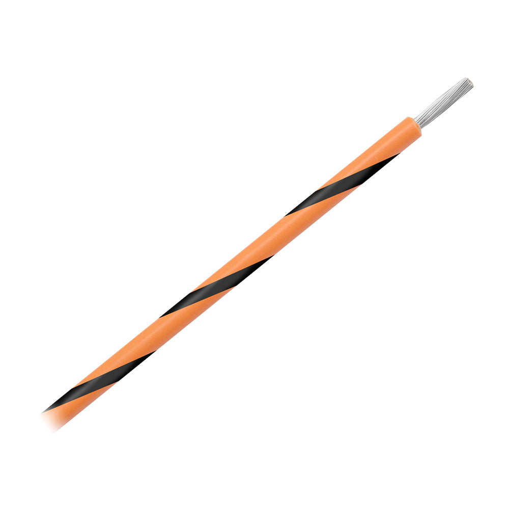 Pacer WUL14OR-0-500 14 AWG Gauge Striped Marine Wire 500' Spool - Orange w/Black Stripe
