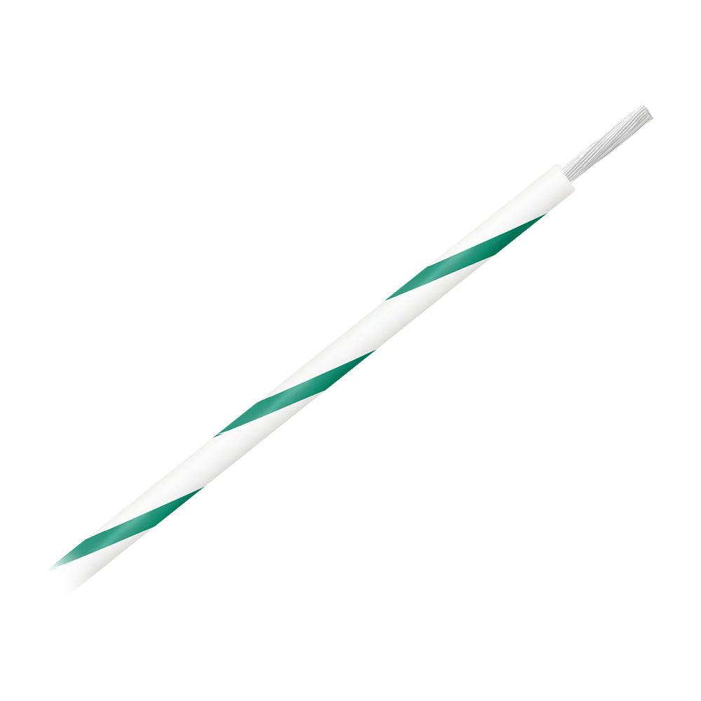 Pacer WUL14WH-5-500 14 AWG Gauge Striped Marine Wire 500' Spool - White w/Green Stripe