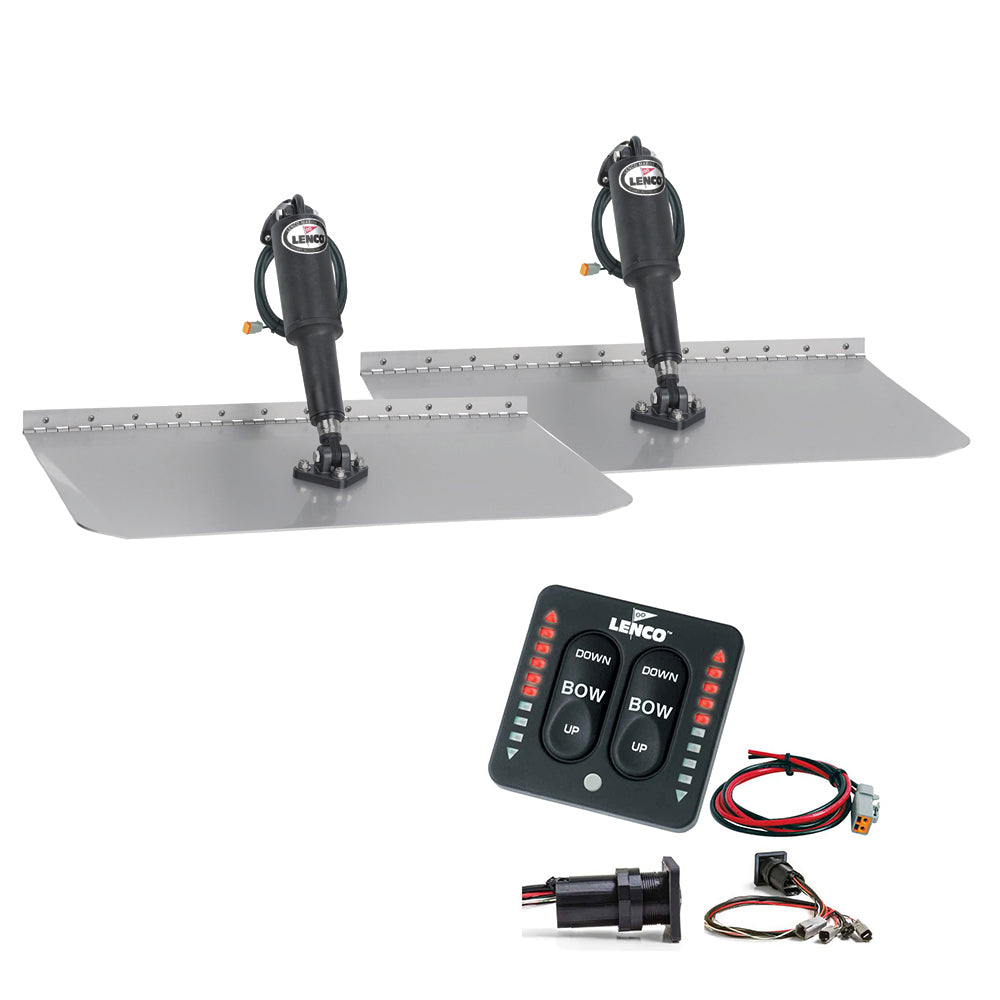 Lenco 12" x 24" Standard Trim Tab Kit w/LED Indicator Switch Kit 12V TT12X24I