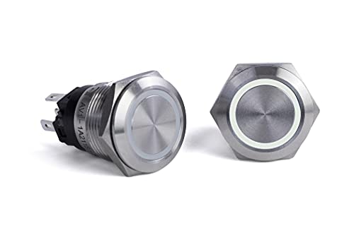 Sierra AV10030W Push-Button Switch, Off/(On), White Halo LED