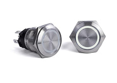 Sierra AV10030W Push-Button Switch, Off/(On), White Halo LED