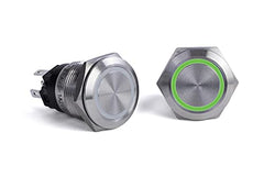 Sierra AV10040G Push-Button Switch, Off/On, Green Halo LED