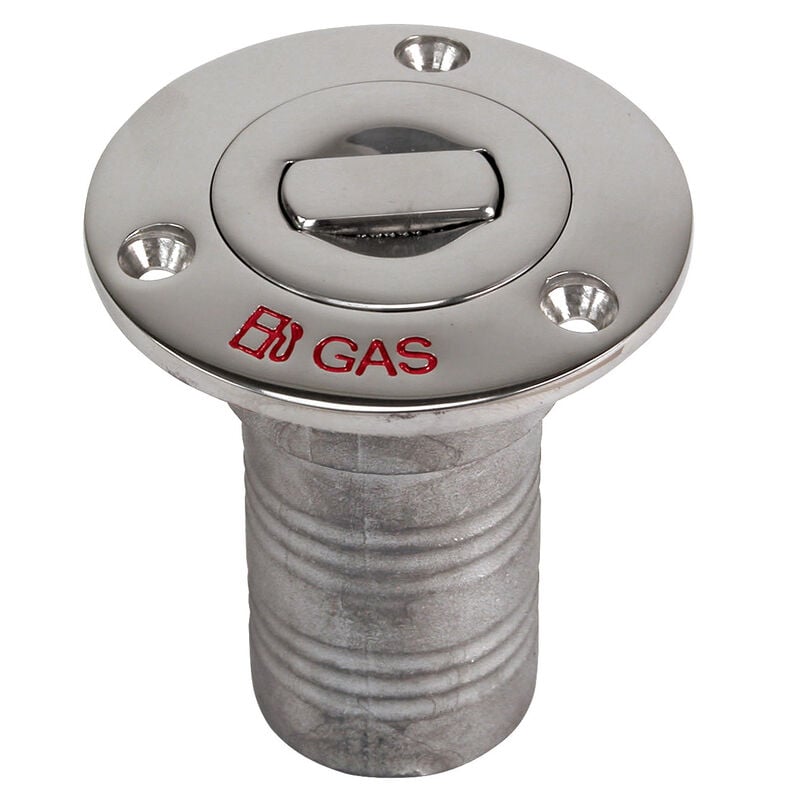 Whitecap 6993CBLUE Stainless Steel Gas Push-Up Deck Fill - 90°, 1-1/2" Hose