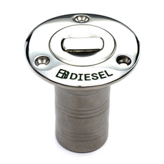 Whitecap 6994CBLUE Stainless Steel Diesel Push-Up Deck Fill - 90-Deg, 1-1/2" Hose