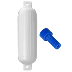 Polyform G-3 Twin Eye Fender 5.5" x 19" - White w/Adapter G-3-WHITE