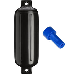 Polyform G-4 Twin Eye Fender 6.5" x 22" - Black w/Adapter G-4-BLACK