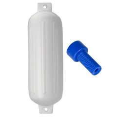 Polyform G-5 Twin Eye Fender 8.8" x 26.8" - White w/Adapter G-5-WHITE