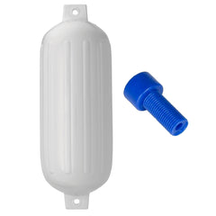 Polyform G-6 Twin Eye Fender 11" x 30" - White w/Adapter G-6-WHITE