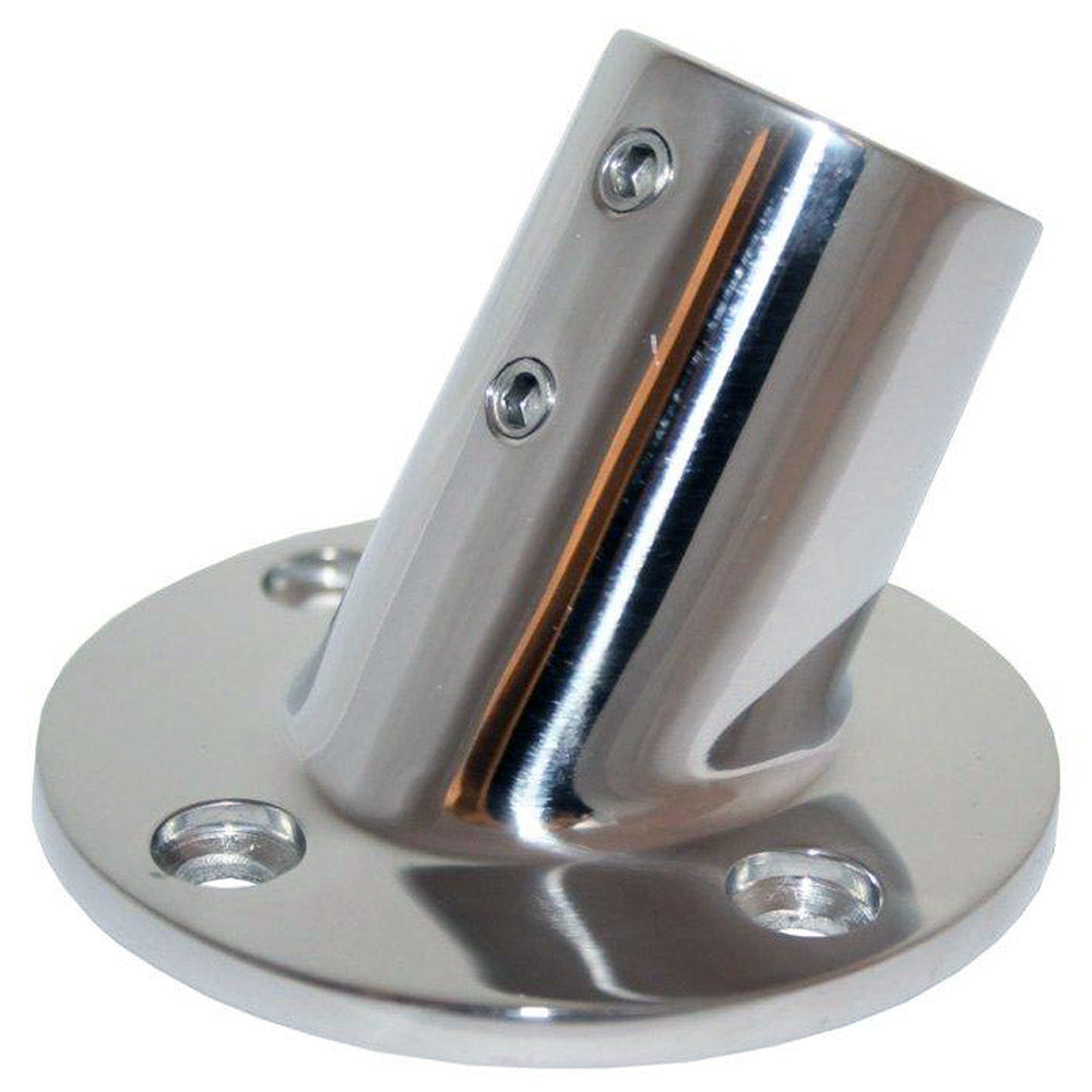 Whitecap &#8542;" O.D. 60-Deg Round Base SS Rail Fitting 6040C