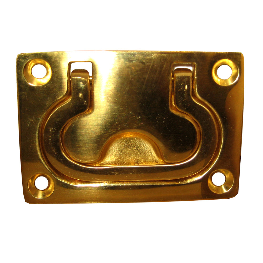 Whitecap Flush Pull Ring - Polished Brass - 3" x 2" S-3364BC