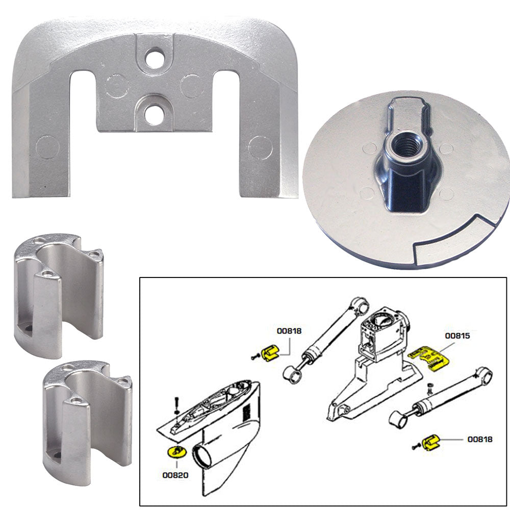 Tecnoseal 20804 Anode Kit w/Hardware - Mercury Bravo 2-3 - Zinc