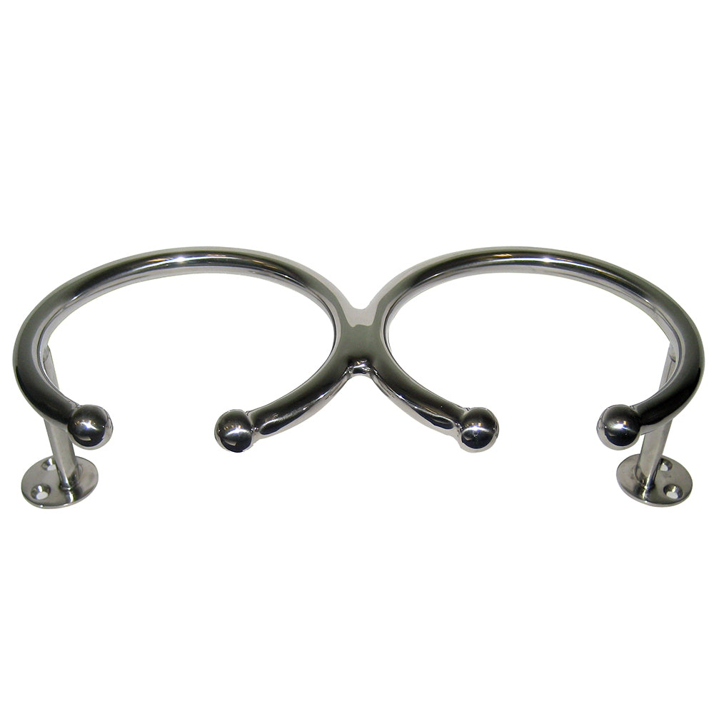Whitecap Top Mount Ring SS Cup Holder - 2-Drink - Base Mount S-3517