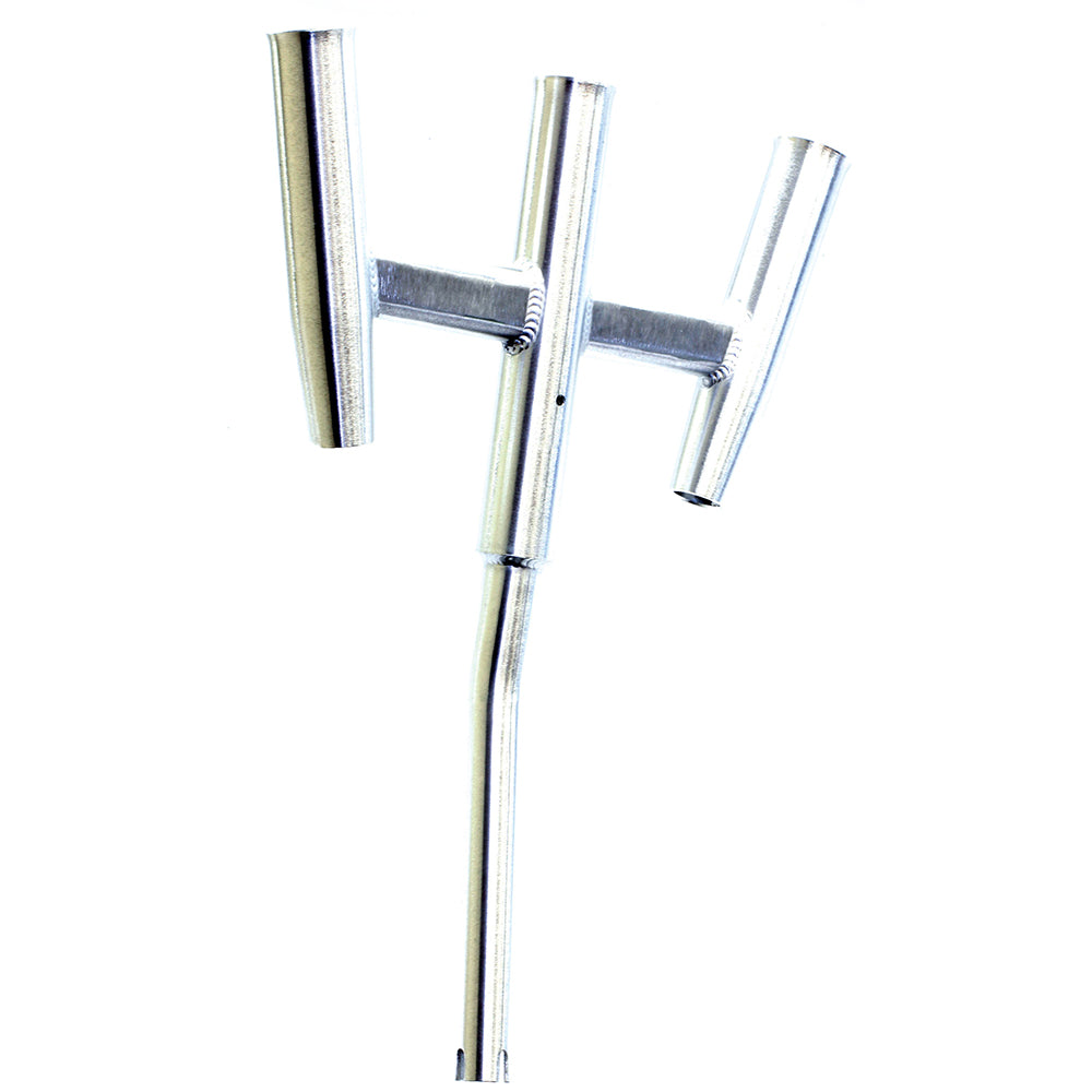 Tigress 88156 Triple Aluminum Kite Rod Holder - Bent Butt - Brushed