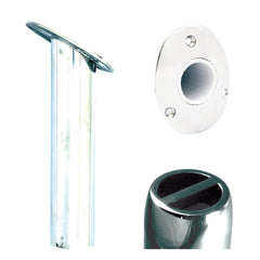 Tigress 88525 Oval Head SS Gunnel Mount Rod Holder - 30&#176; - 9"
