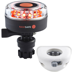 Navisafe Navilight All RED 360-Deg 2NM w/Navimount Base & Vertical Mount - White 045KIT6