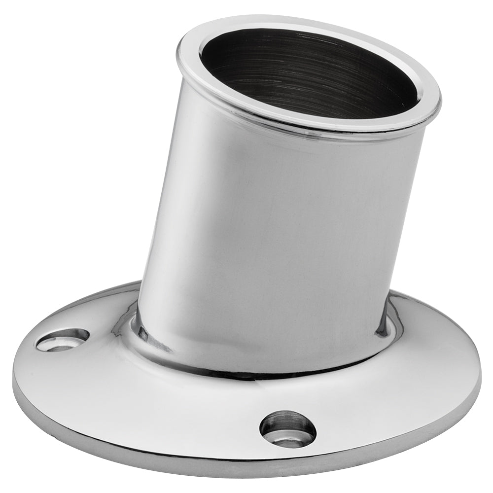 Whitecap Top-Mounted Flag Pole Socket - CP/Brass - 1-1/4" ID S-5003
