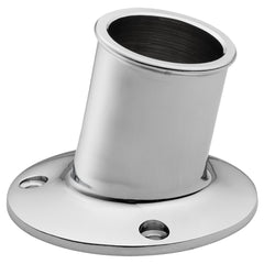 Whitecap Top-Mounted Flag Pole Socket - CP/Brass - 1-1/4" ID S-5003
