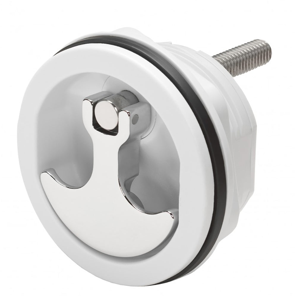 Whitecap S-1417WC Compression Handle CP Zamac/White Nylon No Lock Fresh Water Use Only