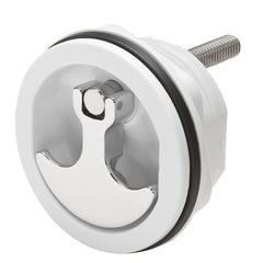 Whitecap S-1417WC Compression Handle CP Zamac/White Nylon No Lock Fresh Water Use Only