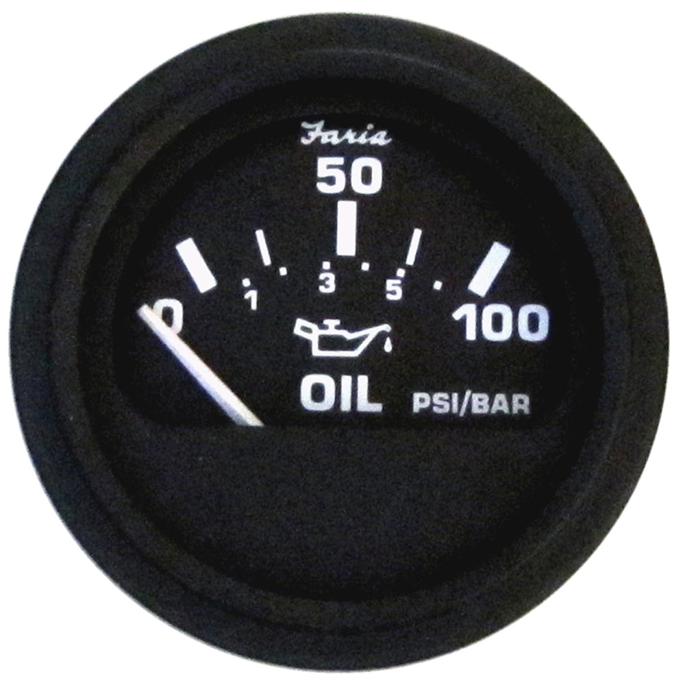 Faria 12845 Euro Black 2" Oil Pressure Gauge (100 PSI)
