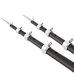 Tigress 88679-1 XD 3k Carbon Fiber Telescoping Outrigger Poles - 18 feet - Matte Black/ Silver - Pair