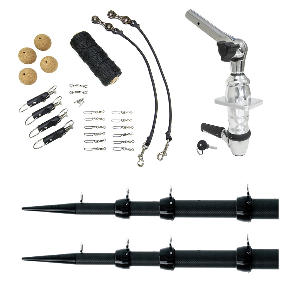 Tigress 88679-00 XD Top Mount System - 18&#39; Carbon Fiber Black/Black Ultimate Rigging Kit