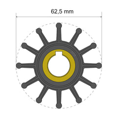 Albin Pump Premium Impeller Kit 62.5 x 16 x 22.4mm - 12 Blade - Key Insert 06-01-015