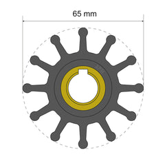 Albin Pump Premium Impeller Kit 65 x 15.8 x 41.5mm - 12 Blade - Key Insert 06-01-018