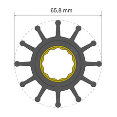 Albin Pump Premium Impeller Kit 65.8 x 25 x 80mm - 12 Blade - Spline Insert 06-01-020