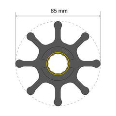 Albin Pump Premium Impeller Kit 65 x 16 x 50mm - 8 Blade - Spline Insert 06-01-021