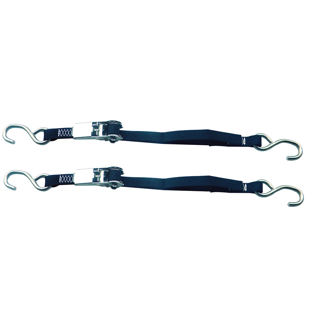 Rod Saver Stainless Steel Ratchet Tie-Down - 1" x 3' - Pair SSRTD3