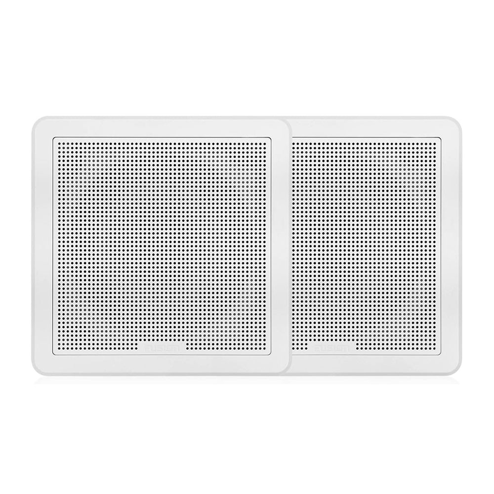 Fusion 010-02299-10 FM-65SW FM Series 6.5" 120 Flush Mount Square Marine Speakers - White Grill - 120W