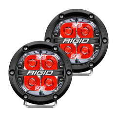 RIGID Industries 360-Series 4" LED Off-Road Spot Beam w/Red Backlight - Black Housing 36112