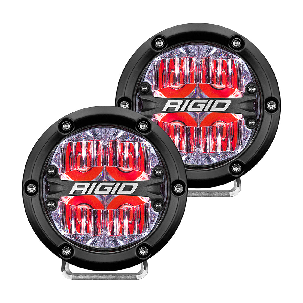 RIGID Industries 360-Series 4" LED Off-Road Fog Light Drive Beam w/Red Backlight - Black Housing 36116