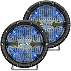 RIGID Industries 360-Series 6" LED Off-Road Fog Light Spot Beam w/Blue Backlight - Black Housing 36202